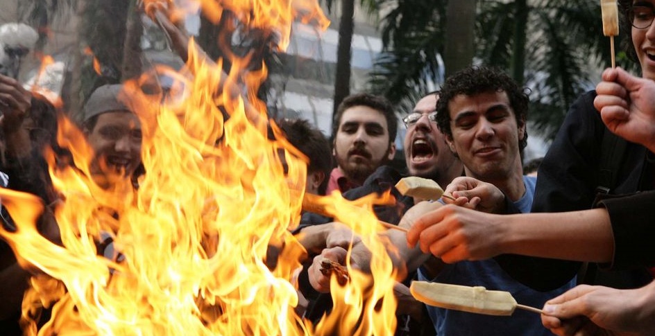 Big street barbecue for the distinct people