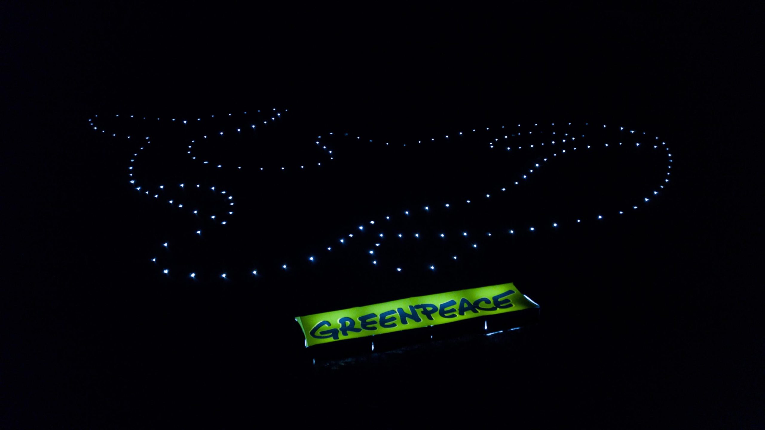 Orca whale light/drone performance in Russia