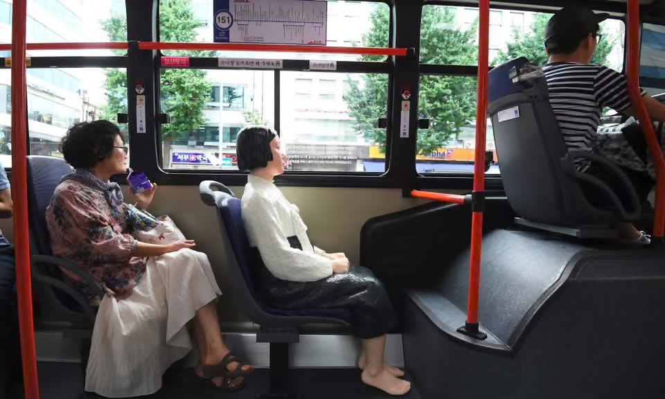 Buses in Seoul install ‘comfort women’ statues to honour former sex slaves