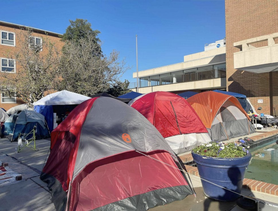 Howard University students protest housing conditions with on-campus tent city
