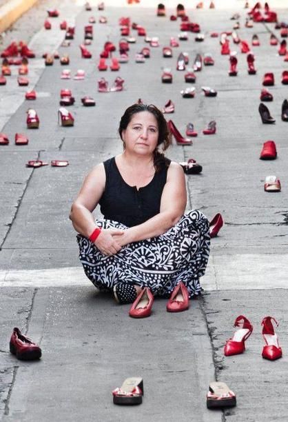 This artist’s red shoes stand in for all the women lost to violence